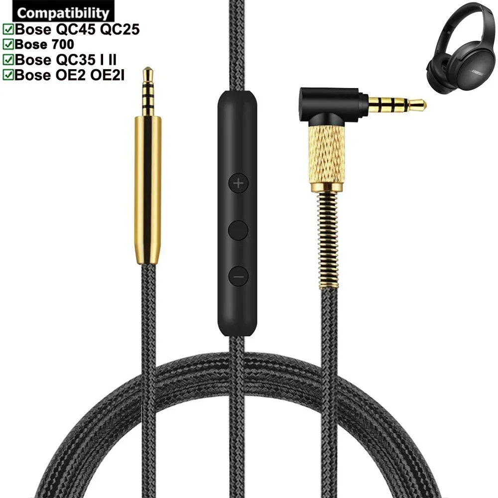 

Replacement Braided Cable Cord for Bose QC45 QC35 I II QC25 QuietComfort Ultra 45 35 25 700 NC700 OE2 Soundlink Headphones