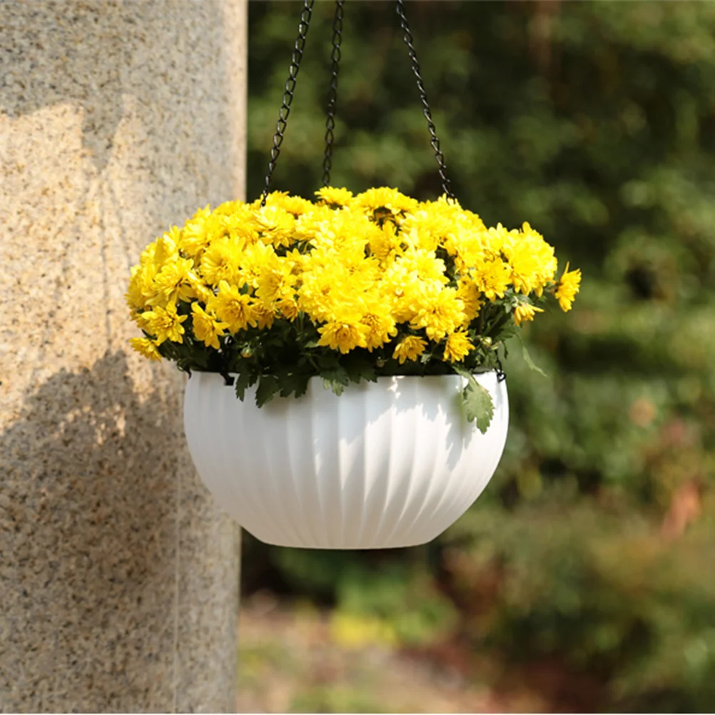 

Automatic Water Suction Flower Pot Thickened Plastic Hanging Basket Home Garden Grey 220X125Mm Floor Protection Breathable