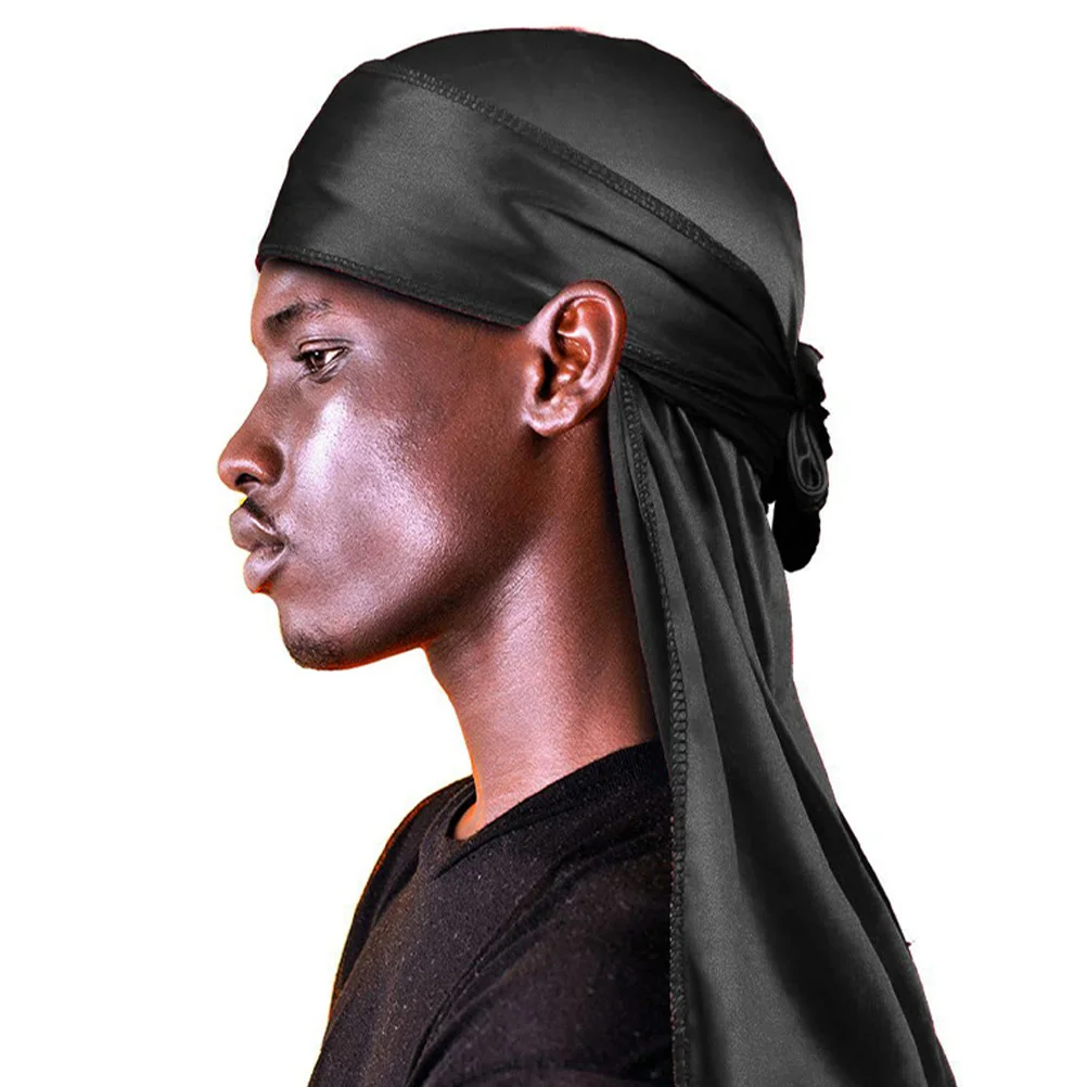 

2pcs Pirate Durag Headwraps Long Tail Elastic Cloth Breathable Yacht Captain Costume Hat Bandana Turban Adult Cosplay