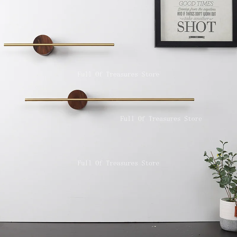 Towel Rack No Punching Nordic Gold Creative Bath Towel Rack Wall Hanging Bathroom Wooden Towel Bar