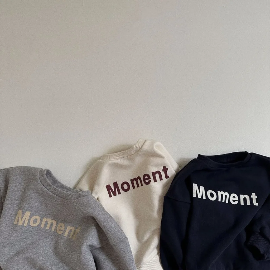 2025 Autumn New Baby Long Sleeve Sweatshirt Letter Print Infant Loose Cotton Pullover Boys Girls Versatile Casual Sweatshirt
