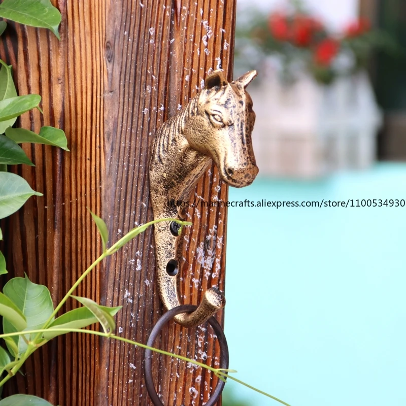 

European Retro Cast Iron Wrought Iron Hook Wall Hanging Wall Decoration Coat and Hat Hanging Coat Hook Horse Head