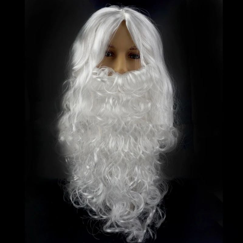 1/5Pcs Santa Clauses Costume Christmas Deluxe Santa Suit Disguises Santa Fake Beard Gloves Glasses for Adults Teen