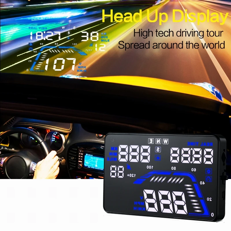 for All car/truck/bus/rv etc. Head-up Display Q7 4 inches LED screen GPS Speedometer 8 working modes HUD with Type-C Connection