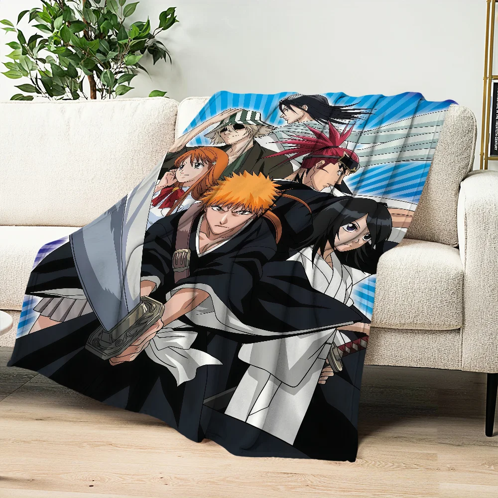 Hot-blood manga Anime b-bleach Blanket Flannel warm comfort  soft plush blanket for sofa living room office bedroom travel gift