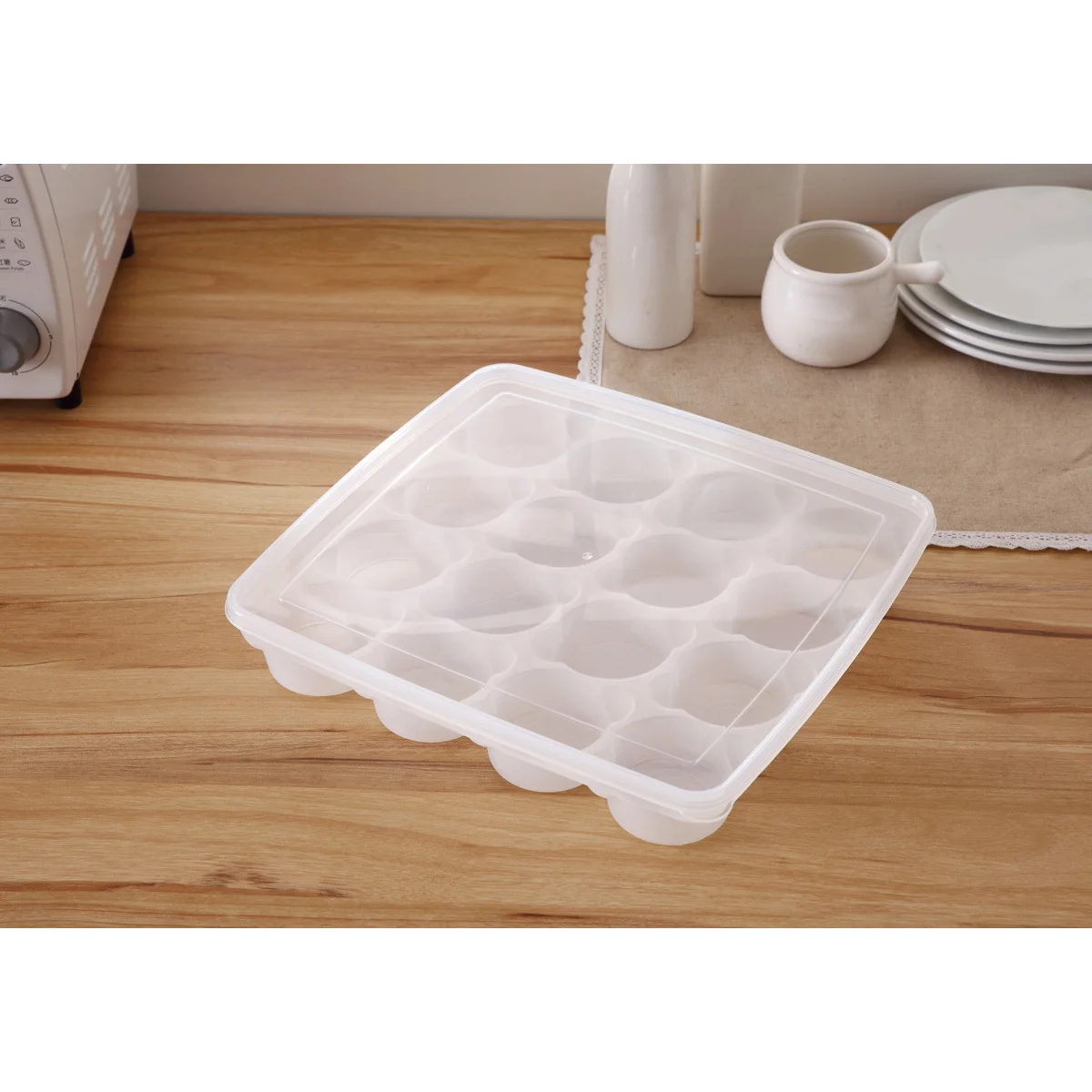 حاوية كب كيك 16 تجويف منظم تخزين المواد الغذائية صندوق حلوى شفاف لحفلات النزهة حاوية السوشي #1