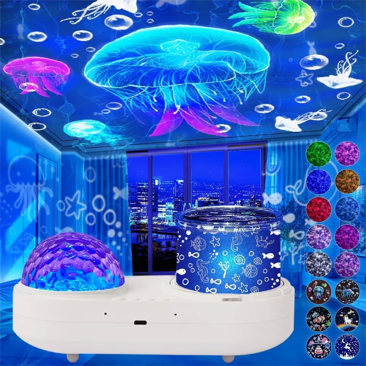 

Ocean Wave Projector with 10 Colors, 6 Film Sets, Timer & Rotation for Kids Room Decor