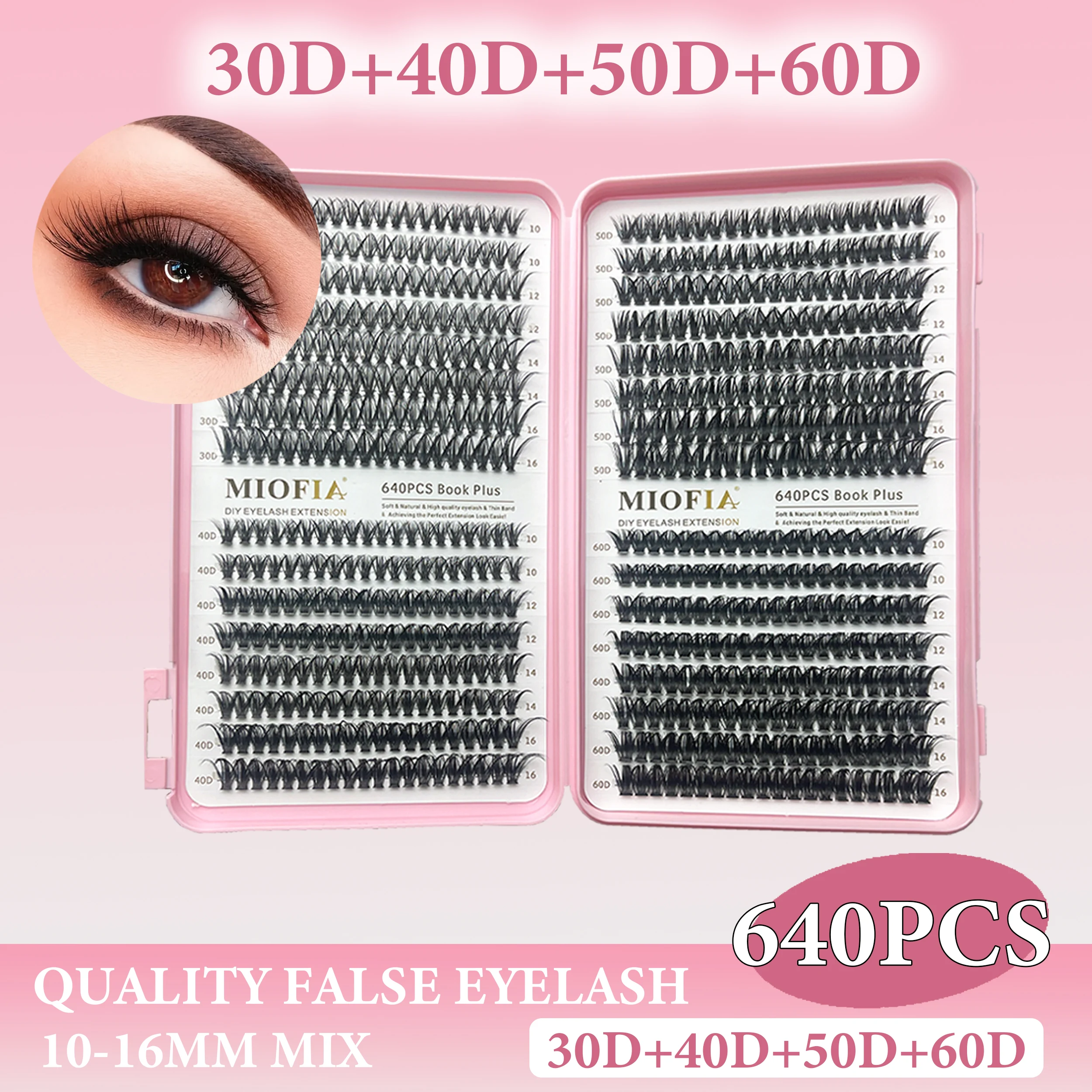 

640Pcs/200Pcs Cluster Lash DIY Lashes Extension Kit Fluffy Soft Individual Lashes Clusters 30D 40D 50D 60D Mixed Lash Clusters