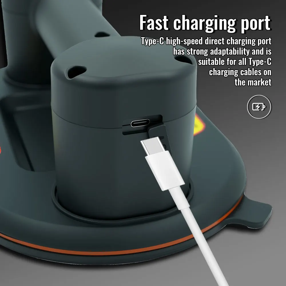 C - Port Electric Suction Cup with LCD Screen 300KG Capacity One - Click Start Three layer Chassis Auto Air Replenish