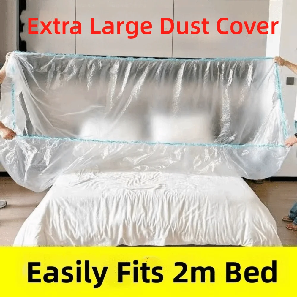 3Pcs Transparent Disposable Bed Dust Cover Elastic Edges Waterproof Sofa Protective Film Thick Plastic Easy Application