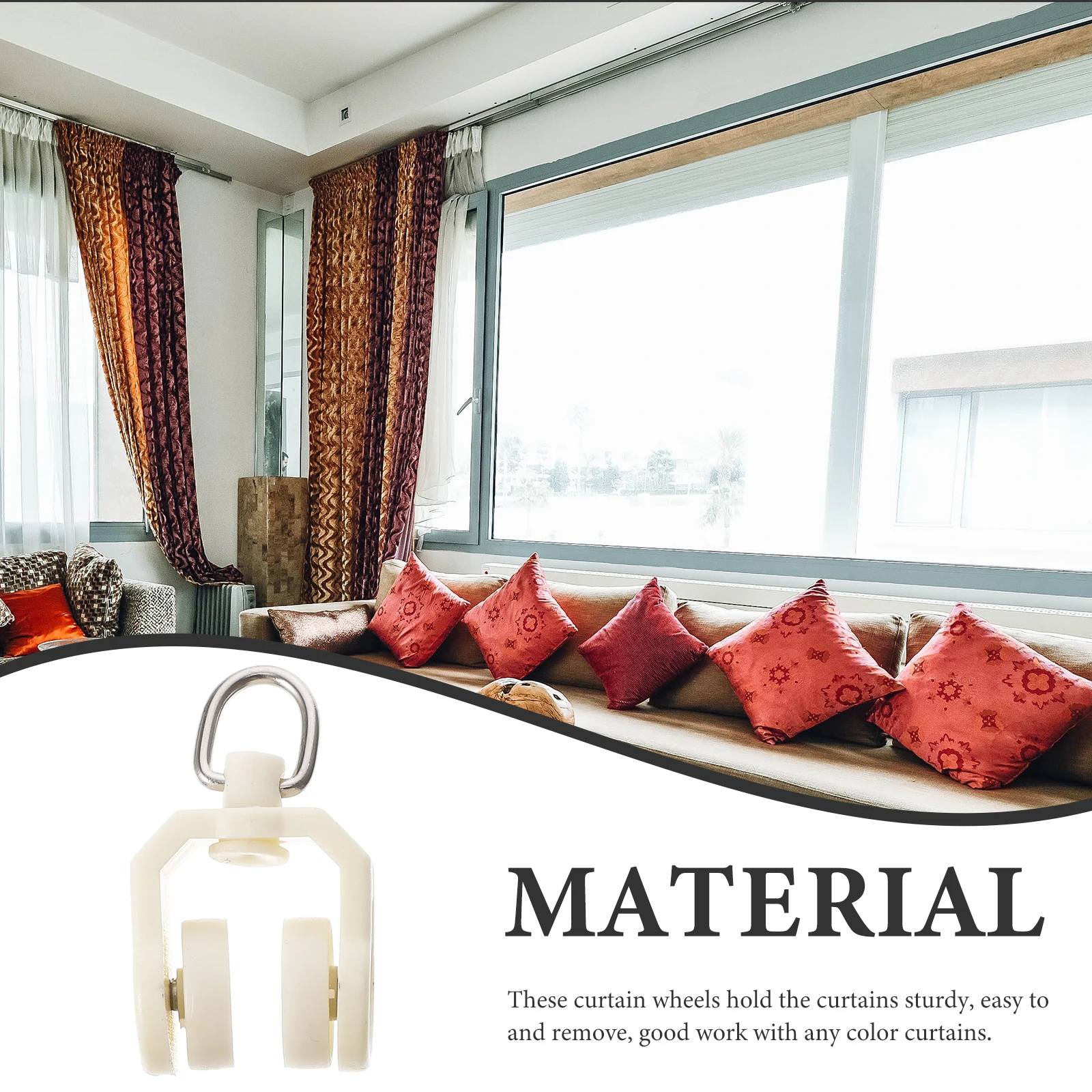 

30pcs Curtain Track Rollers Replacement Silent Runners For Drapery Panels Sliding Doors Windows Closet Room Dividers Vertical