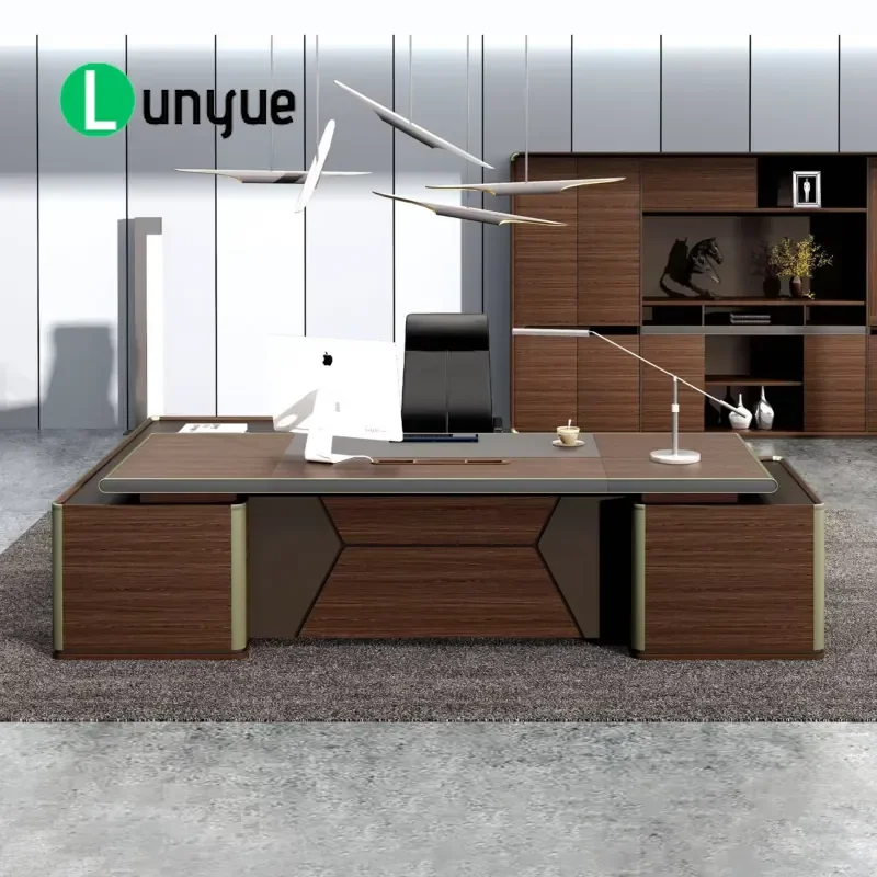 High End Executive Desk for CEO Office Commercial Furniture Large Computer Workstation for General Manager Modern Business
