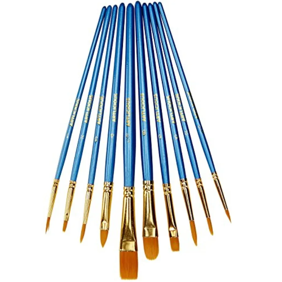 

Paint Brushes - Acrylic Set and Detail Paint Brushes for - Use with Craft, Watercolor, Oil, Face Art, Washable, Miniature Detai