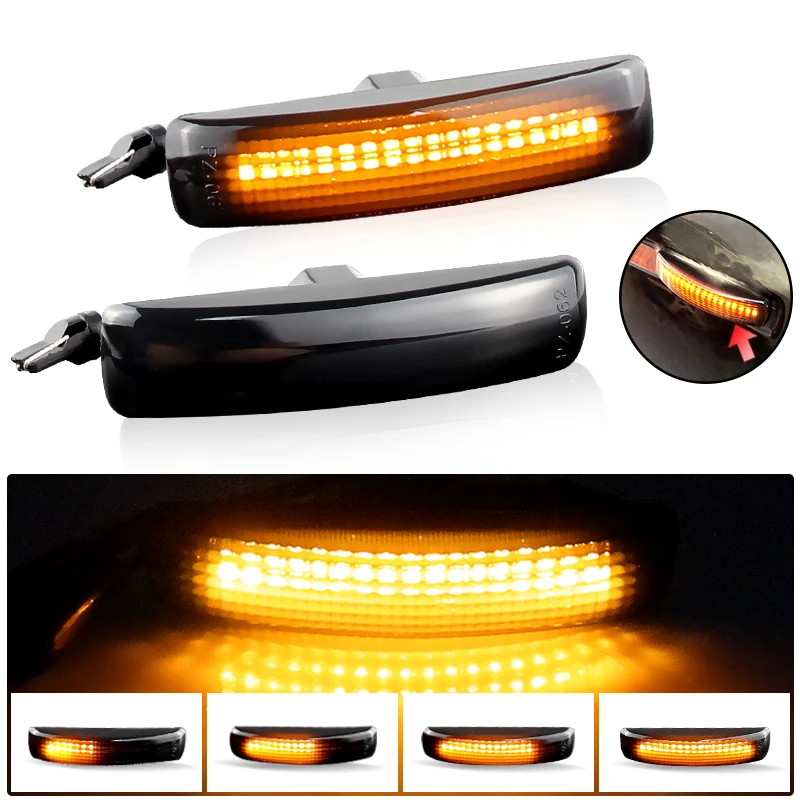 2PCS Repeater Turn Signal Lamp Dynamic Blinker LED Side Marker Light For Land Rover Freelander 2 Discovery 3 4 Rover Sport L320