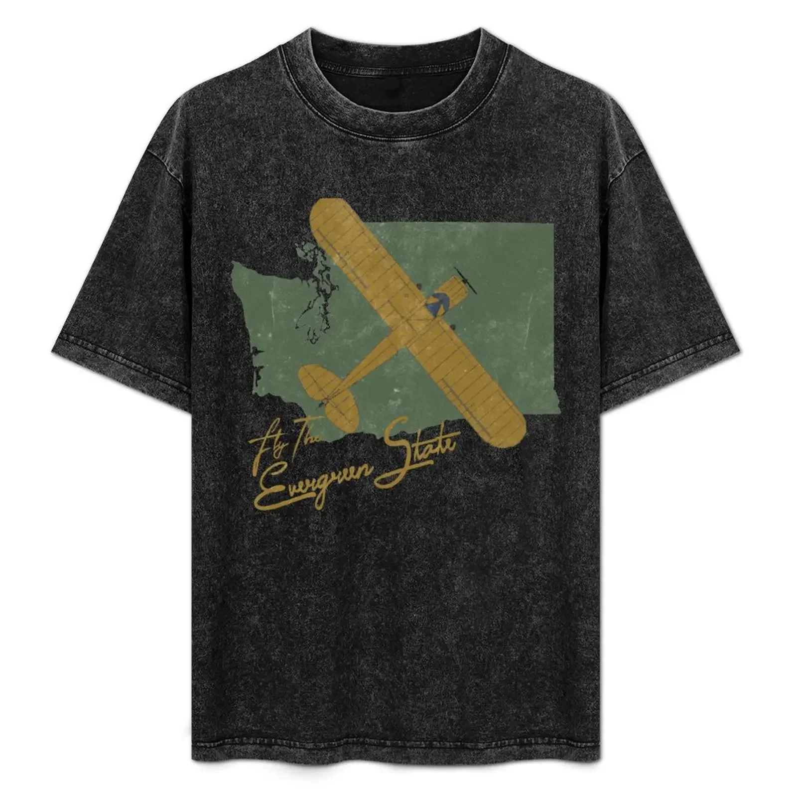

Fly the Evergreen State Washington Pilot Design T-Shirt All Match Print Short Sleeve Top