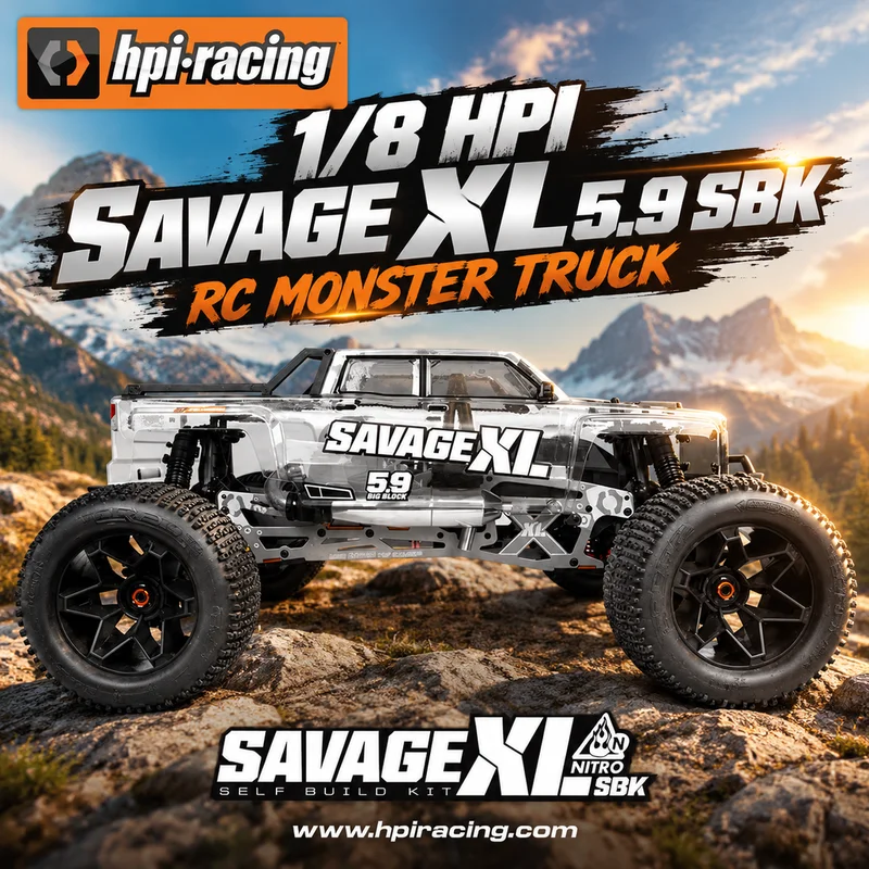 1/8 HPI Savage XL 5.9 SBK Oil Powered Remote Control 4WD Bigfoot Off-road Vehicle Frame KIT Version High Speed RC Model 160550