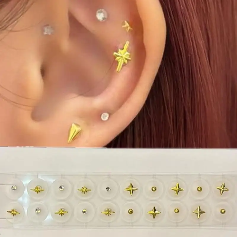 20Patches Fashion Exquisite Star Shape Ear Point Stickers Ear Pressure Stick Acupuncture Auricular Ear Stickers Massage