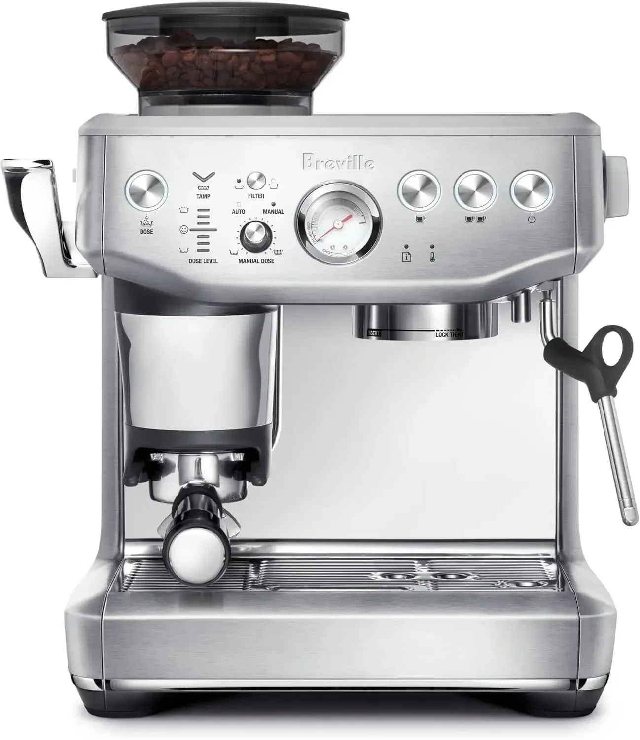 Breville the Barista Express Impress Espresso Machine with Grinder &Milk Frother,Espresso Maker with Assisted Tamping,Cappuccino