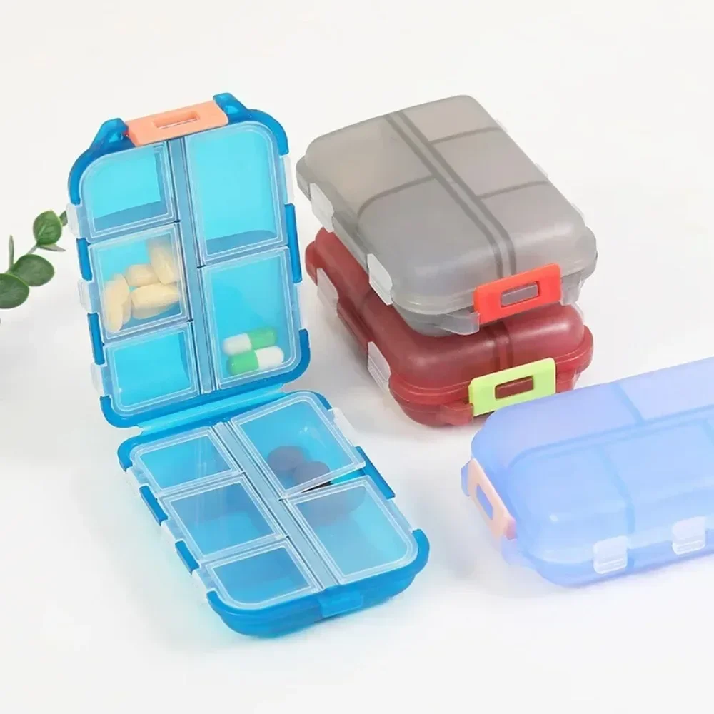 Pill Case Portable Small Weekly Travel Pill Organizer Portable Pocket Pillbox Dispenser for 7 Day Vitamin Container Medicine Box
