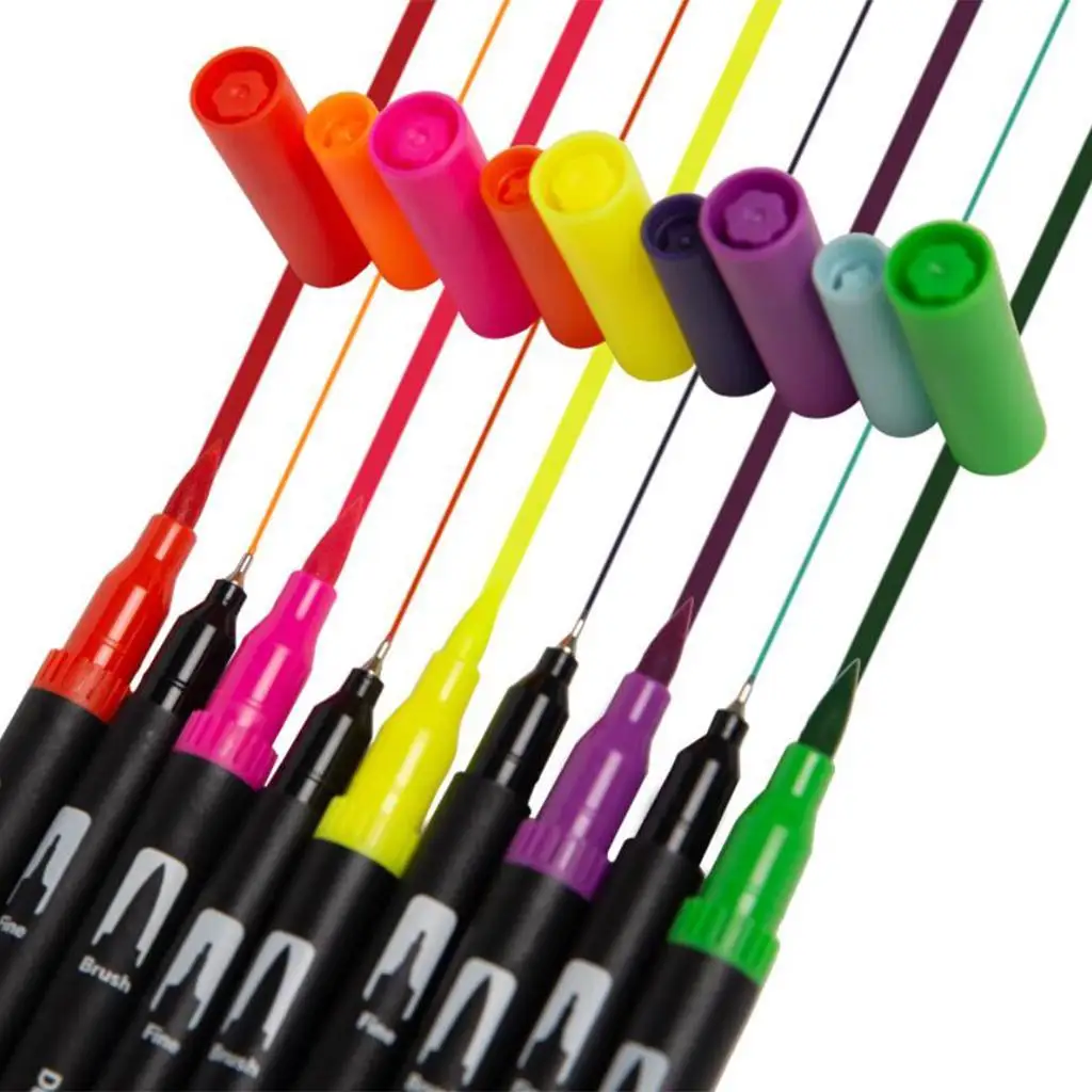 4 Dual Tip Flexible for Manga Calligraphy Painting Writing Art Crafts Projects