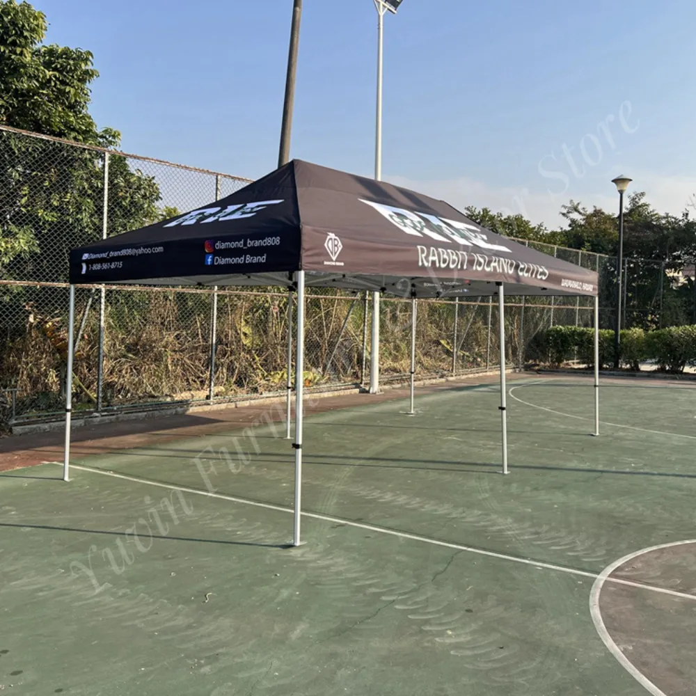Commercial 3x3 Aluminum Frame Canopy Tent Waterproof PVC Cover Folding Feature Outdoor Trade Shows Advertising Custom Logo