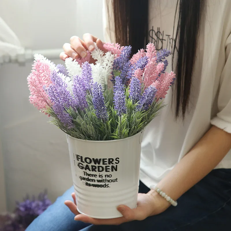 Artificial Lavender for Home Hotel Office Party Garden Craft Art Decoration Green Thumb Artificial Flower