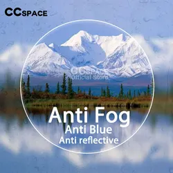 A Pair of Anti Fog Lenses Anti Reflective Multifunctional Anti Blue Aspherical Optical Lenses Index 1.56 Green Film Anti Scratch