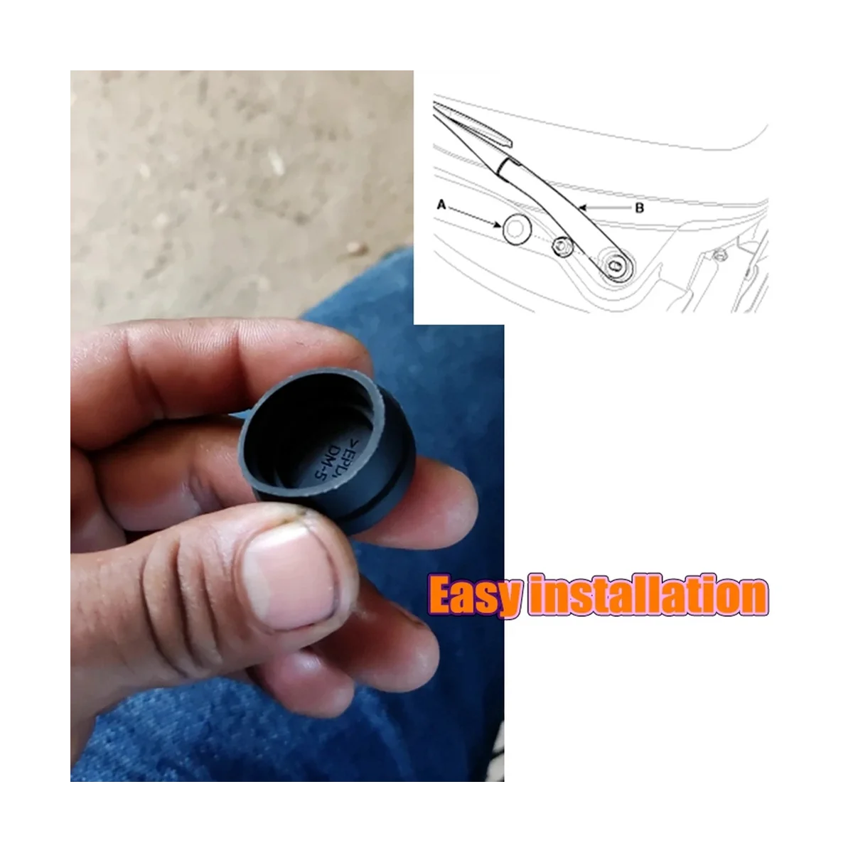 2X Front Windshield Wiper Arm Nut Cover Cap Bolt Blade Arm Nut Cap for Hyundai 983804H050