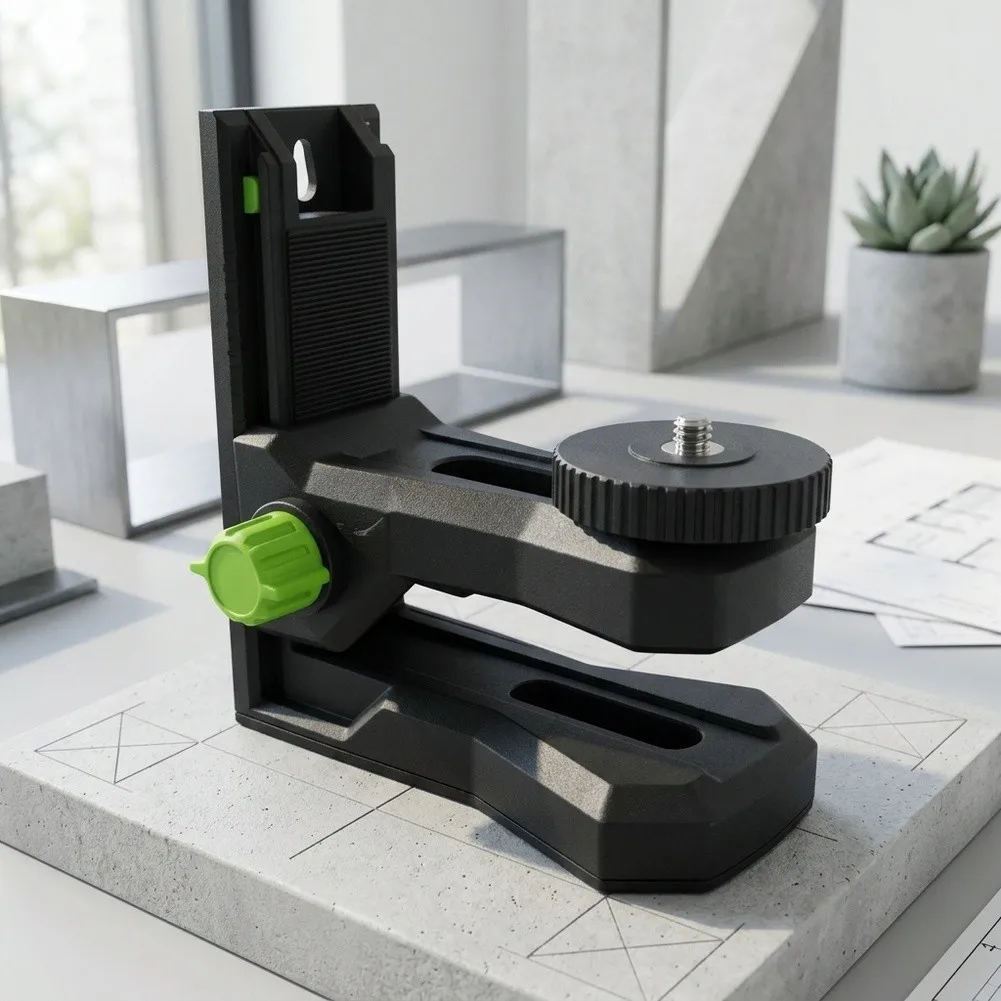 1pc 360° Rotating Level Mount With Magnetic Base & Fine Height Adjustment L-shaped Bracket 1/4