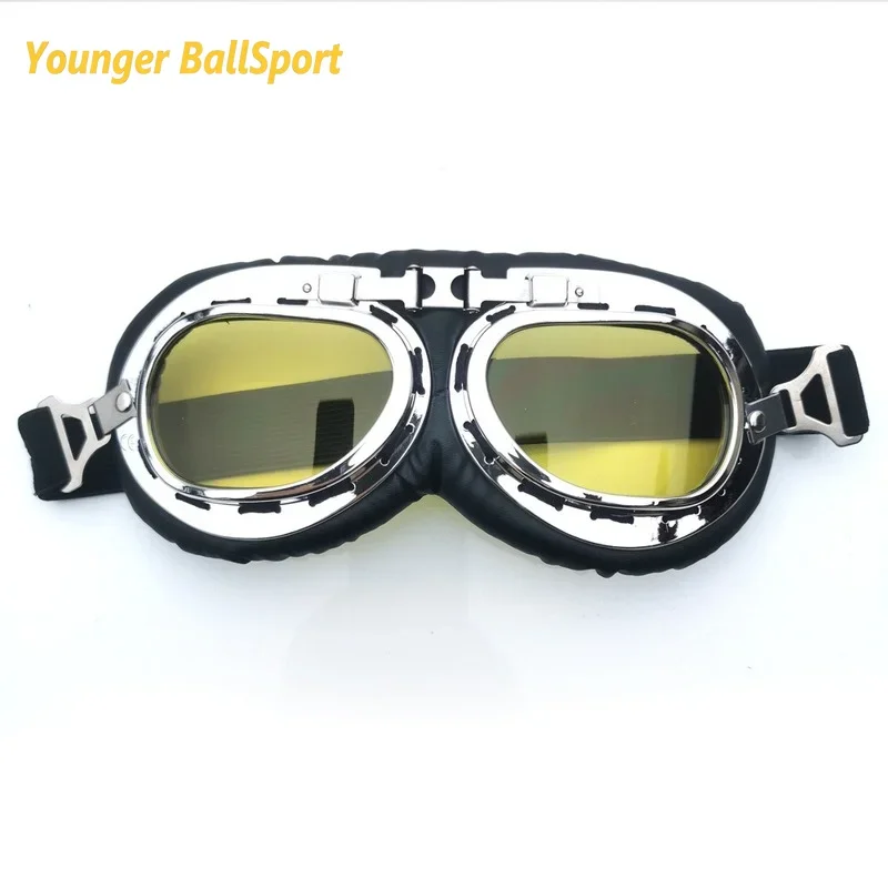 2024 Retro Motorcycle Goggles 100% UV400 Glasses Vintage Moto Classic Goggles for Cycling Pilot Steampunk ATV Bike Copper Helmet