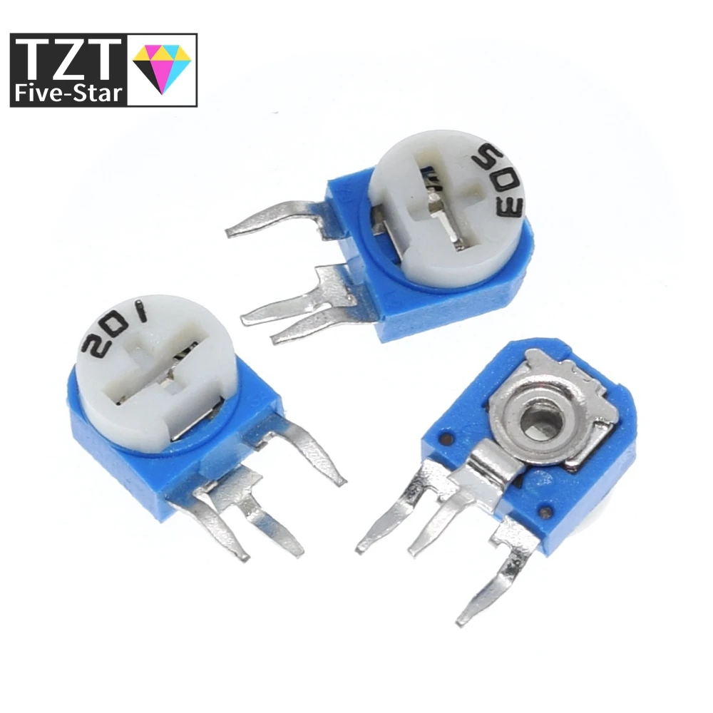 65 قطعة RM063 عمودي أزرق أبيض طقم مقاوم قابل للتعديل 100 أوم -1 متر أوم 13 أنواع * 5 قطعة = 65 قطعة