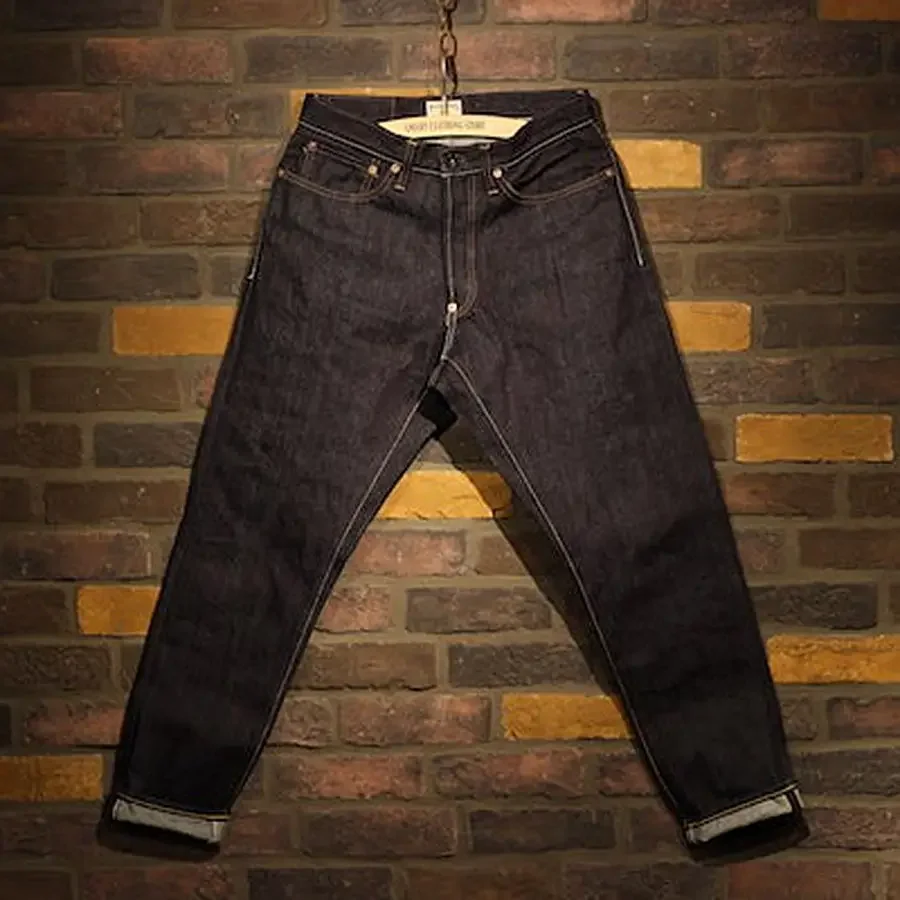 

10-летие Феротов, оленькая кожа индиго, 15,2 унции, винтажные джинсы с красными ушками