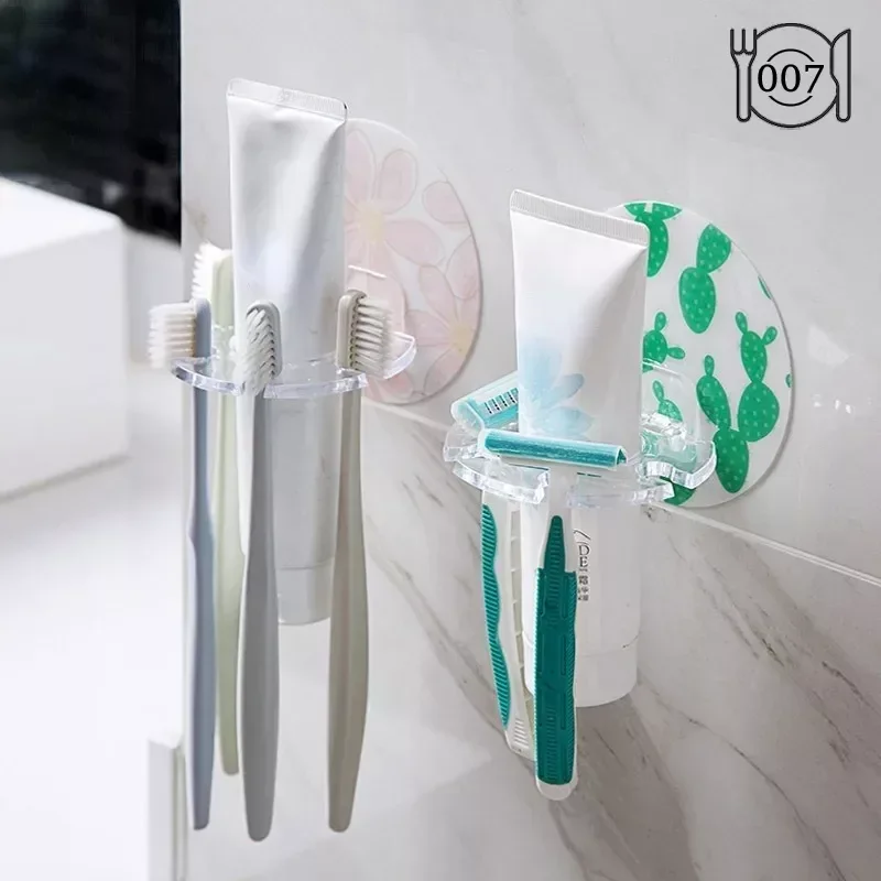 1PC Plastic Toothbrush Holder Toothpaste Storage Rack Razor Toothbrush Dispenser Bathroom Storage Rack Bathroom Accessories Tool