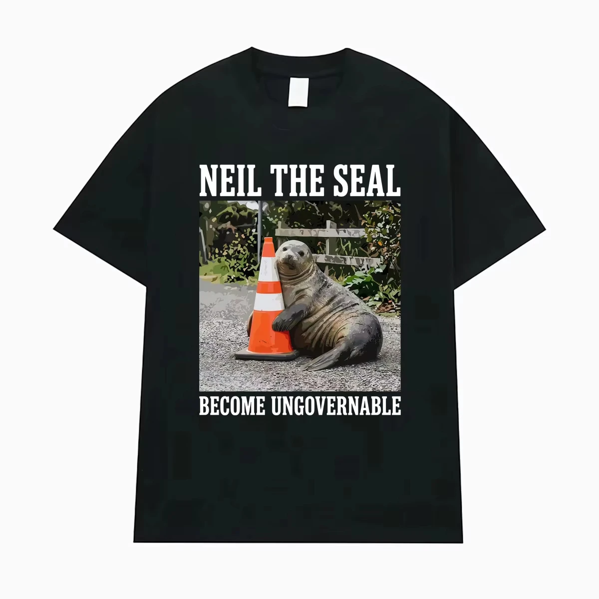 Neil The Seal Become Ungovernable Funny Elephant Seal Meme T Shirts Men Women Fashion Humor Vintage Oversized T-shirt Streetwear