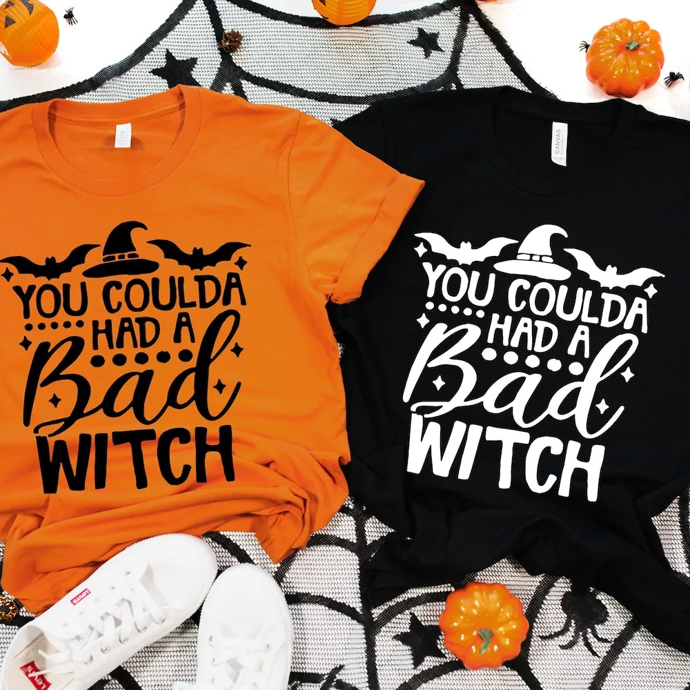 You Coulda Had A Bad Witch T Shirt Funny Halloween For Women Fall