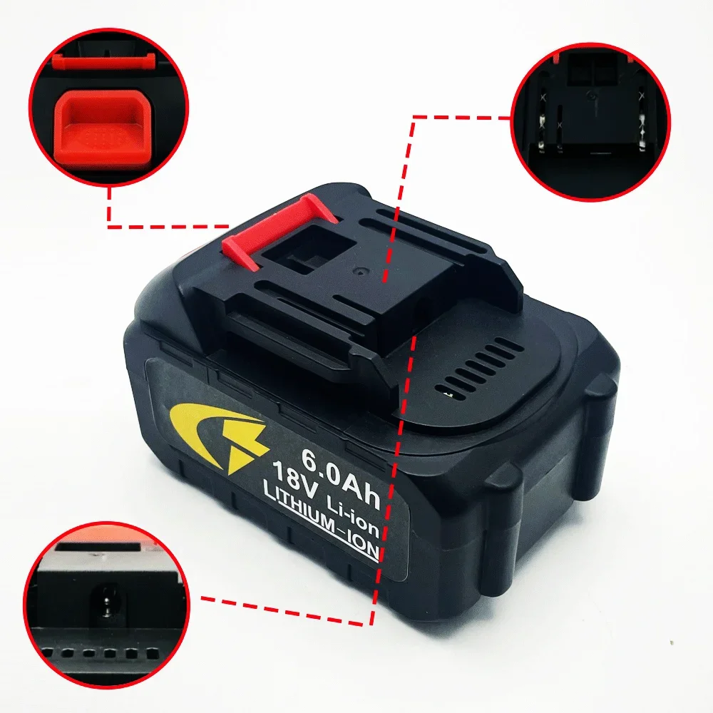 🎠~18V High Pressure Car Wash Water Gun Replacement Li-Ion Battery 6AH Car Washer Spare Battery