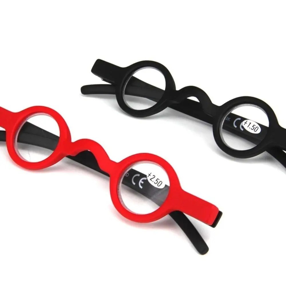 Image of Geschenk Tragbare Lesebrille Runder Rahmen Harz Presbyopie Brille 1,0/1,5/2,0/2,5/3,0 Retro Presbyopie Brillen Unisex