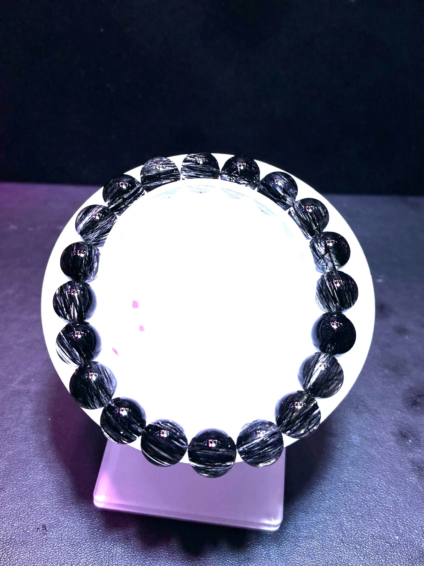 

Натуральный черный рутилированный кварц, прозрачные круглые бусины, браслет 10,3 мм, кристалл для женщин и мужчин, редкая бразильская натуральная рутилированная AAAAAA