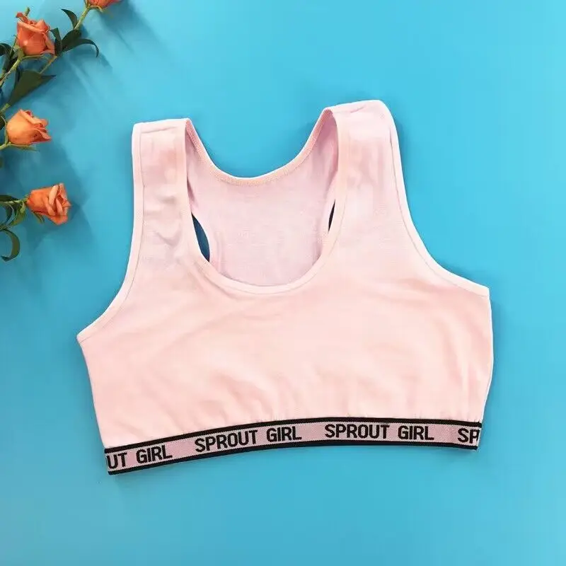 Girl Training Linen Brassiere Sport Girl Bras Teen Children Topic  Vest 8-14years