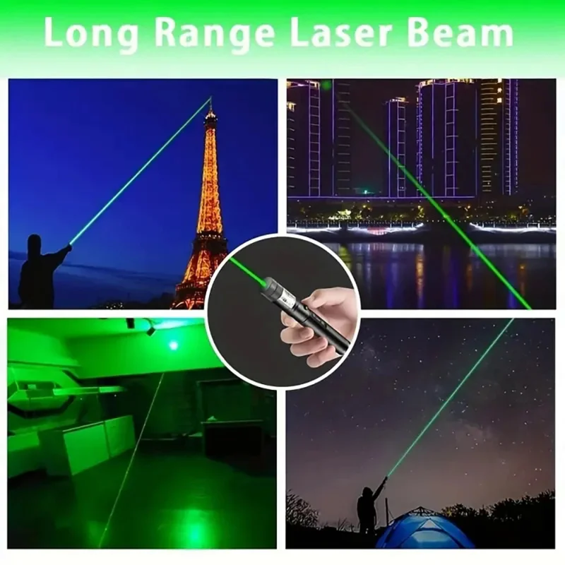 USB recarregável Laser Light, Lanterna Verde, adequado para caça ao ar livre, Caminhadas, Camping, de longa distância Laser Beam