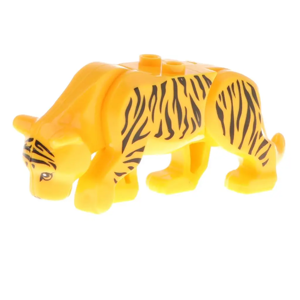 2-6Pack Kinderen Plastic Assemblage Dieren Bouwstenen Educatief Speelgoed-Tijger