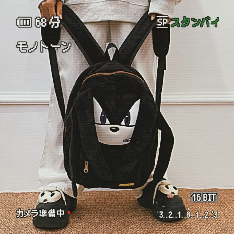 Miniso Sanrio Sonic Neue Sonic The Hedgehog Plüsch Rucksack Cartoon Schultasche Paar Student Große Kapazität Für Kinder Kind Mochila