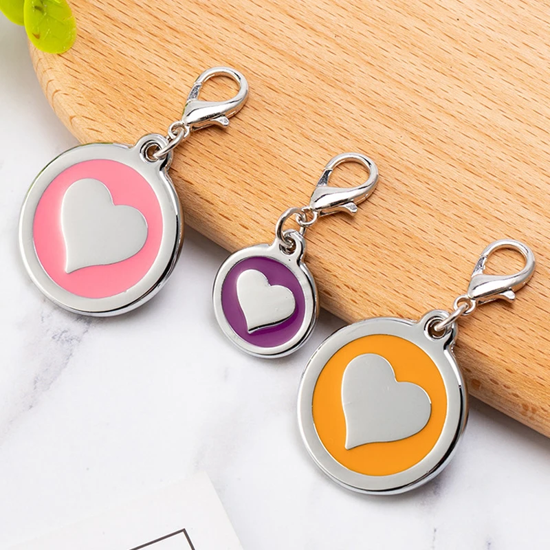 Cute Love Models Can Be Lettered Dog Tag Metal Pet Dog Tag Anti-lost Lettering Pet Dog Tag Custom Logo Keychain Pet Accessories