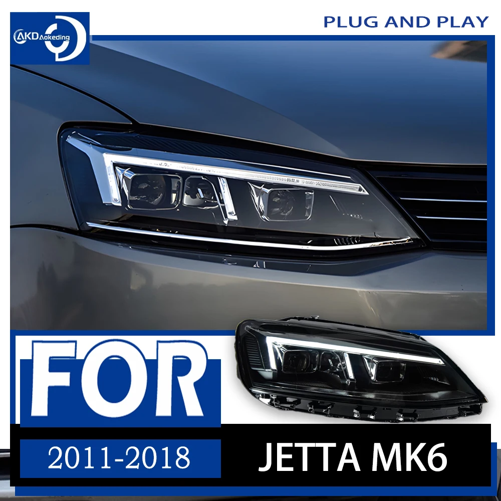 

Автомобильные фары AKD для стайлинга VW Jetta MK6 2011-2018, фары головного света типа, дневные ходовые огни, противотуманные фары с автоматическим уровнем