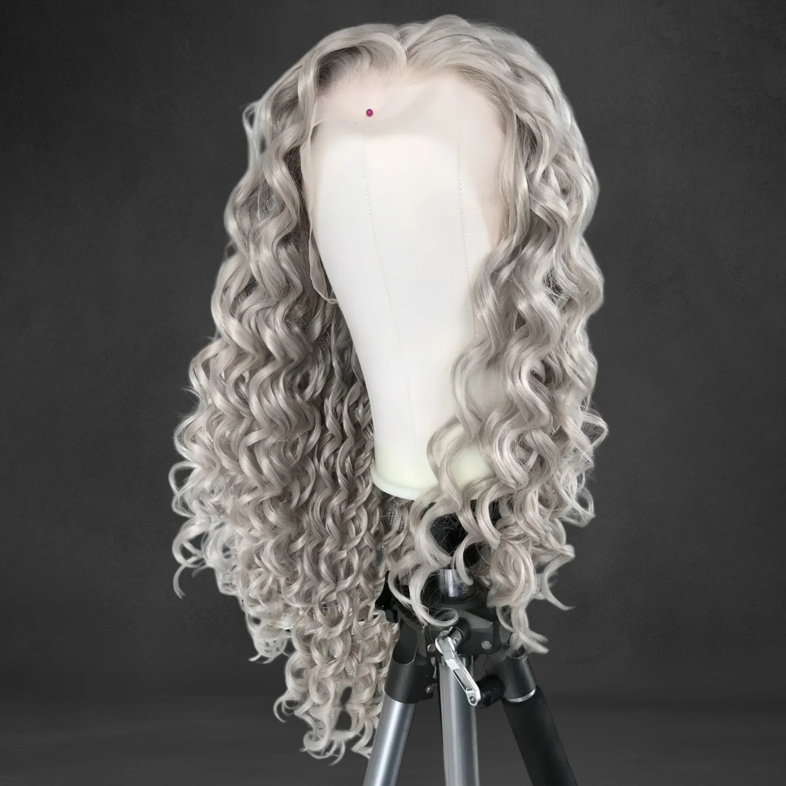 فضي شقراء طويلة مجعد الباروكات للنساء رمادي فضفاض مجعد الشعر الاصطناعية جزء مجاني غلويليس 13X4 الدانتيل الباروكة الأمامية للحزب اليومي #4