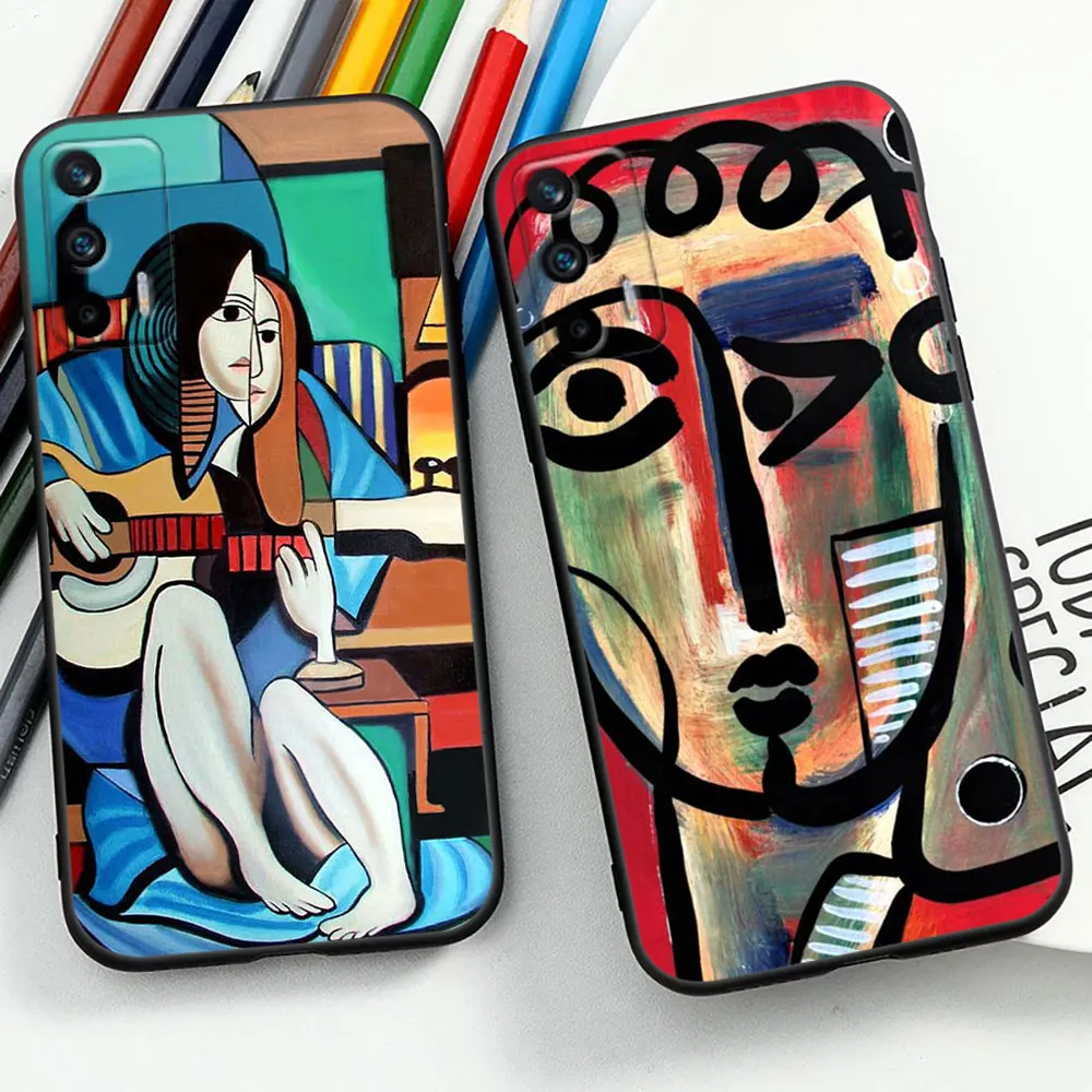 P-Picasso Abstract Art Painting Case For Realme Narzo 50I 50A 50 20 GT Neo 2 2T C55 C53 C35 C33 C31 C30 C21 C21Y C20 C15 Cover