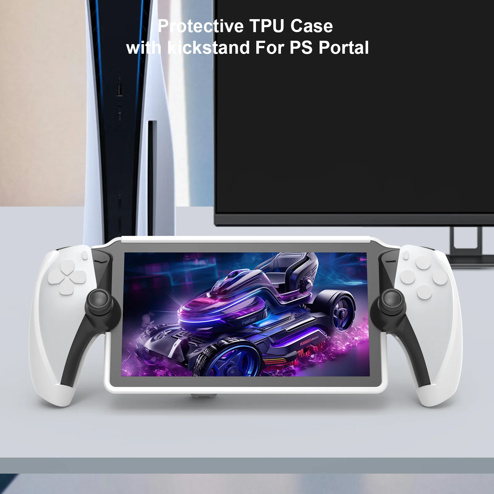 

for PlayStation Portal Game Console TPU Protective Case Anti-slip and Anti-fall with Stand Game Console Accessories