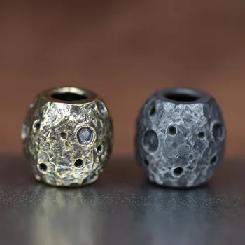 문 공 모양 황동 칼 비즈 DIY Paracord 짠 매는 밧줄 펜던트 쥬얼리 액세서리 EDC 야외 생존 팔찌 교수형