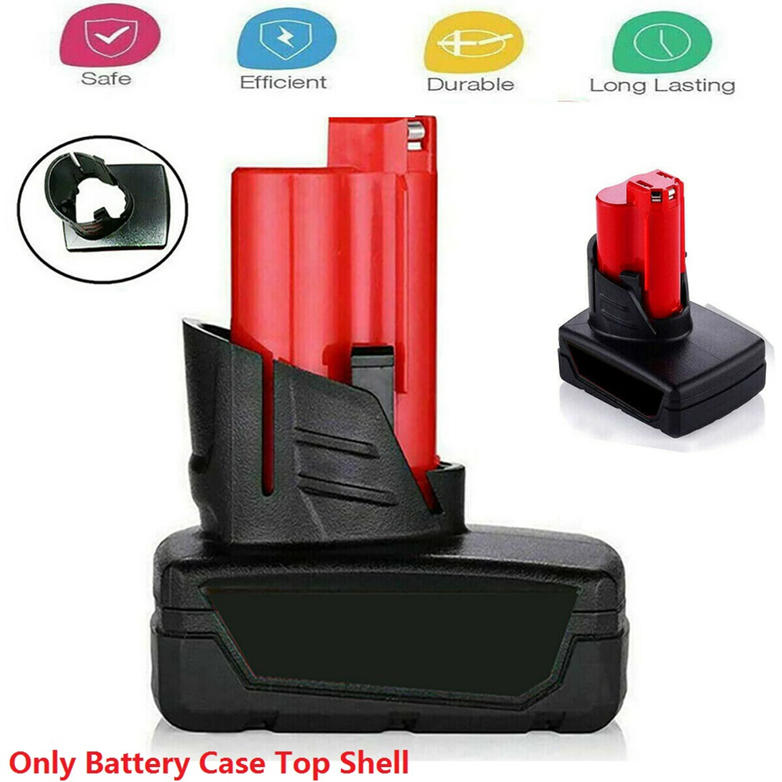 1pc M12 Li-Ion Battery Plastic Case Top Shell Parts For Milwaukee 48-11-2411