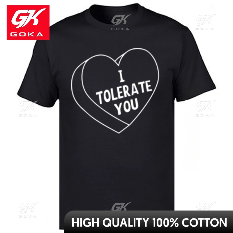 I Tolerate You Tops Shirt Faddish Crewneck Cool Pure Cotton Male T-Shirt Print Tops & Tees Wholesale